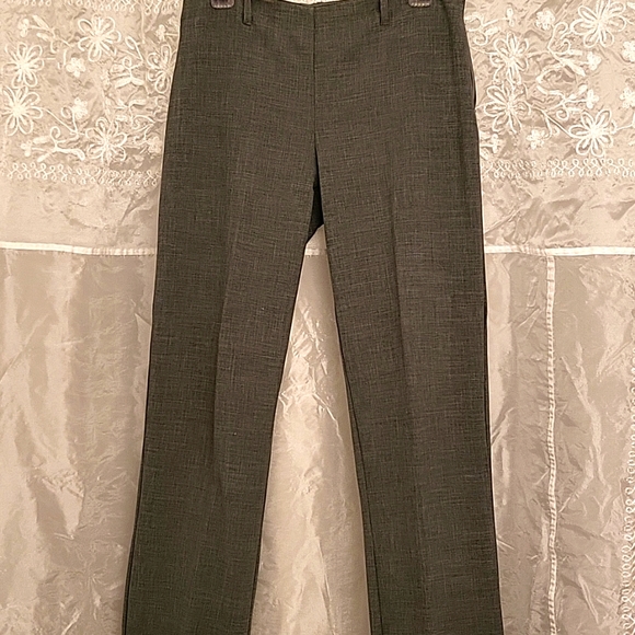 RARE Crochet Hem Stretch Heather Grey Straight Leg Pants! 9 - Picture 12 of 15
